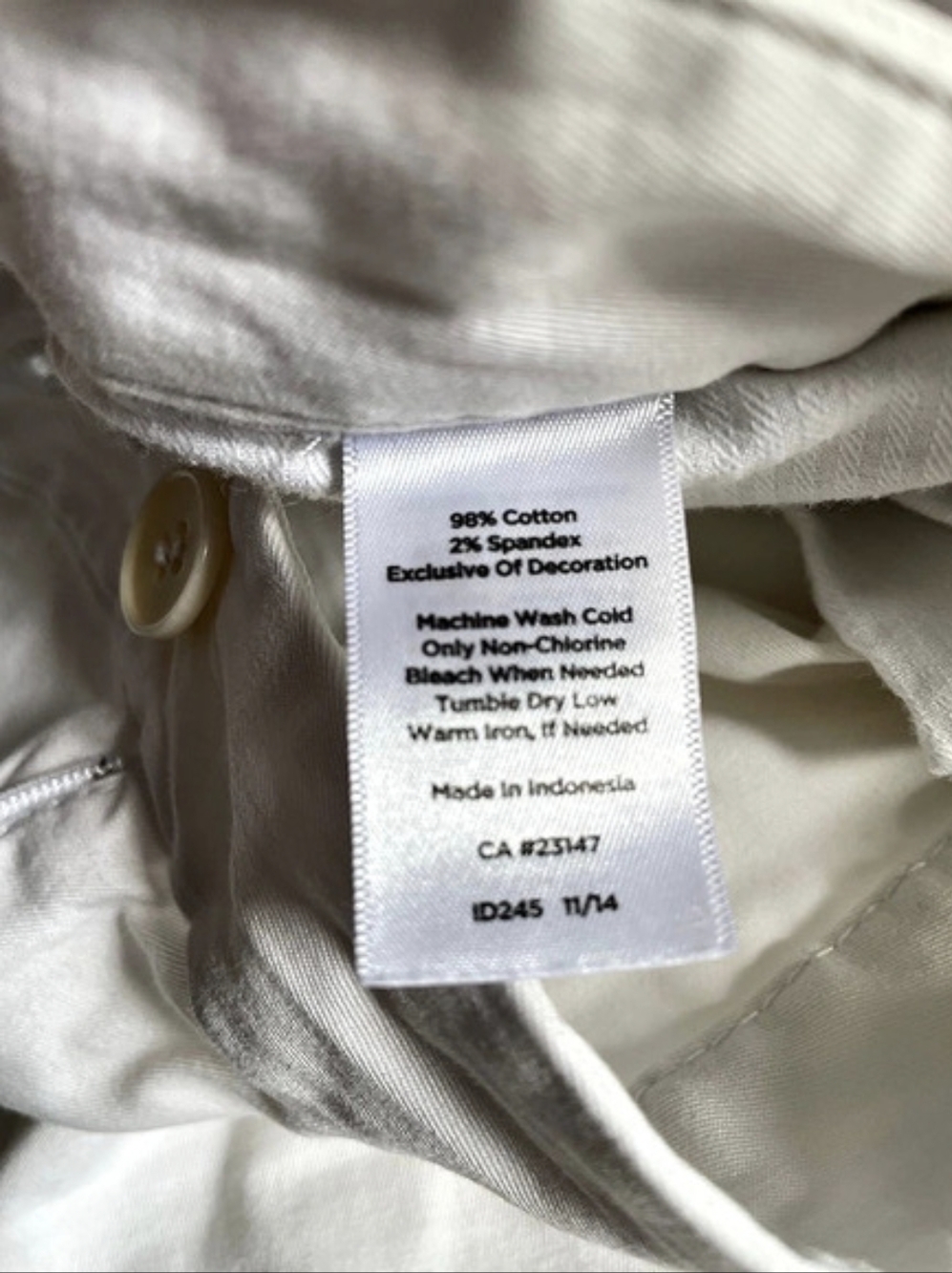 Talbots Weekend Chinos White Size 20 Like New - Picture 3 of 4
